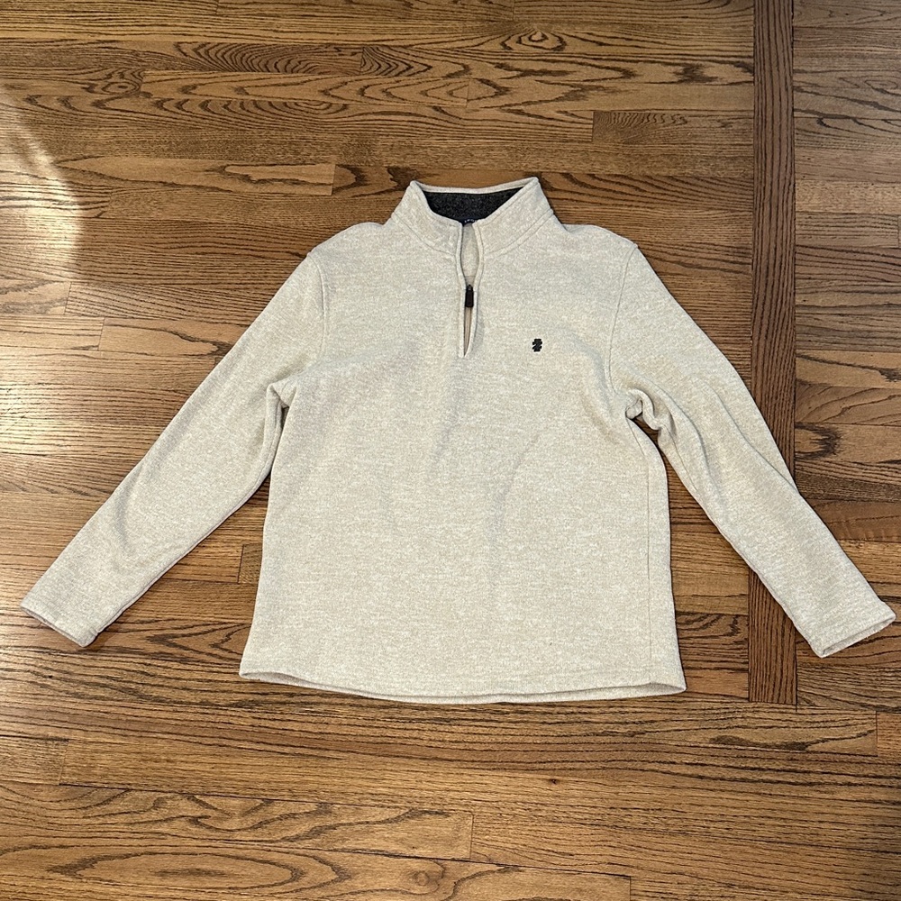 Izod Men's Light tan/ cream  3/4 Zip-Up Sweater. XL